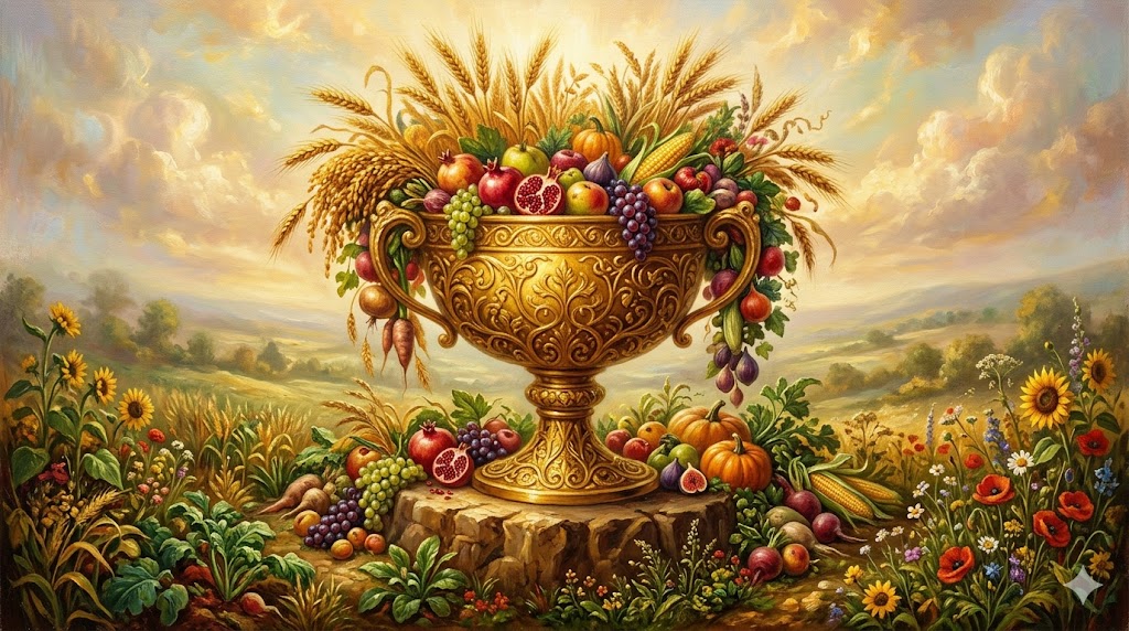 黄金のトロフィーと麦畑